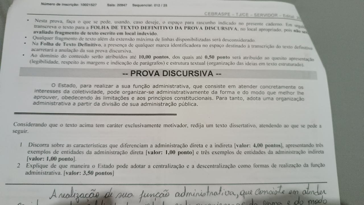 Comentários ao tema da prova discursiva do TJCE Questão de Direito